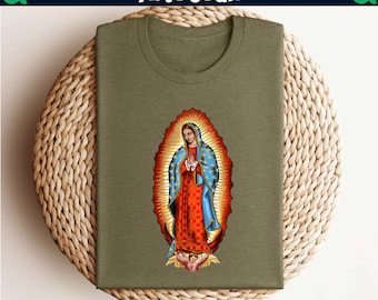 Guadalupe Shirt,Our Lady of Guadalupe Shirt,Virgen de Guadalupe Shirt,Marian Catholic Shirt,Saint Virgin Mary, Catholic Shirt,Religion Shirt