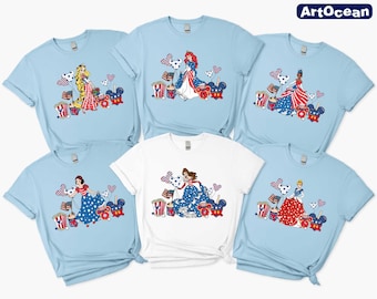 Disney Princess 4th Of July Shirt,Disneyland USA Girls Shirt,Patriotic Memorial Day Tee,4th of july Magic Kingdom,Independence Day,Princess
