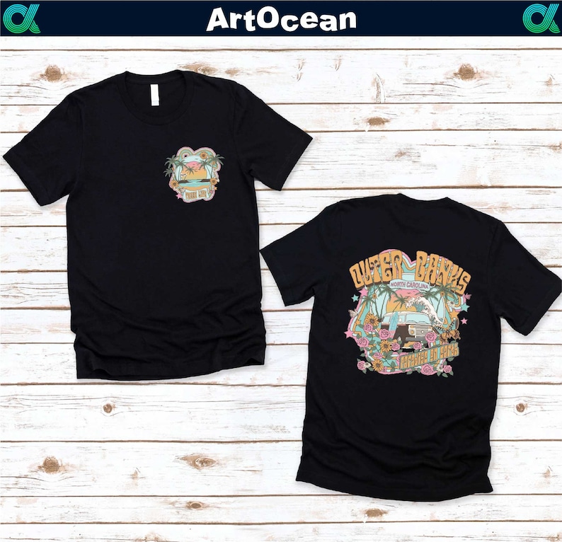 a couple of black shirts sitting on top of a wooden floor