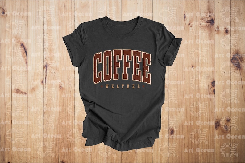 a black t - shirt with coffee written on it