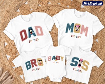 Custom Disney Mickey and Minnie Est. 2025 Shirt,Family Matching Shirts,Disney Family 2025,Disneyworld Trip,Custom Disney Trip,Mickey Minnie