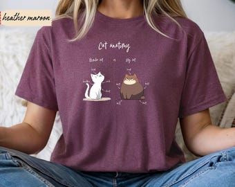 Cat Anatomy Comfort Colors T-Shirt, Regular Cat Vs My Cat, Cat Mom Gift Tee, Cat Lovers Gift, Cat Dada Shirt, Fat Cat Shirt, Weird Cat Top