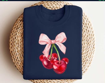 Coquette Cherry Mouse Ears Sweatshirt, Mouse Coquette Bow Shirt, Minnie Cherry Shirt, Mickey Bow Shirt, Disney Pink Bow Shirt, Gift for Her