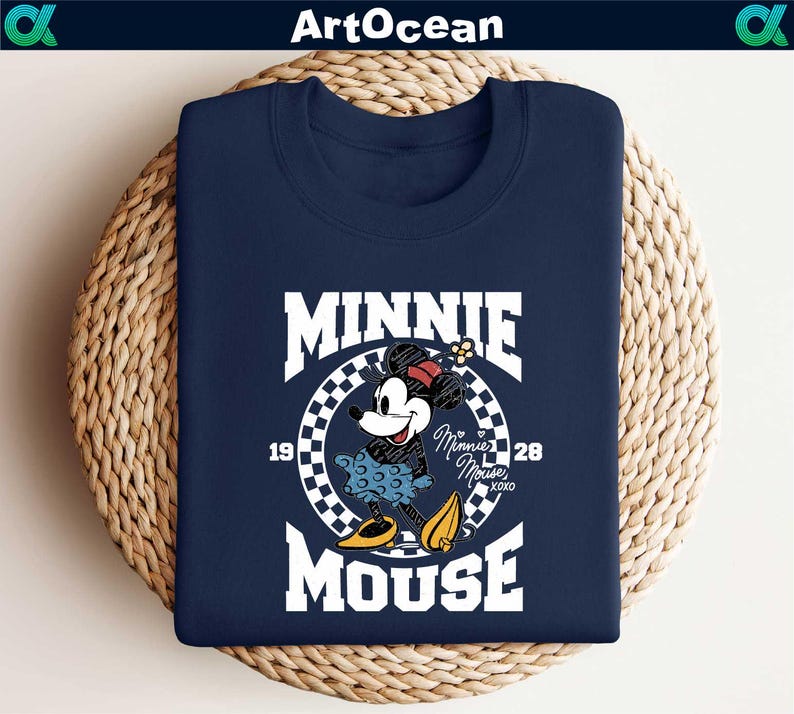 a mickey mouse t - shirt on a wicker basket