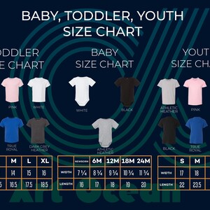 baby, toddler, youth size chart