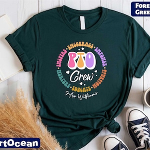 Personalized PTO Shirt, PTO T-Shirt, Teacher Appreciation, Parent Teacher Organization Tee, PTO Crew Squad Tee, Parent Teacher Sweatshirt