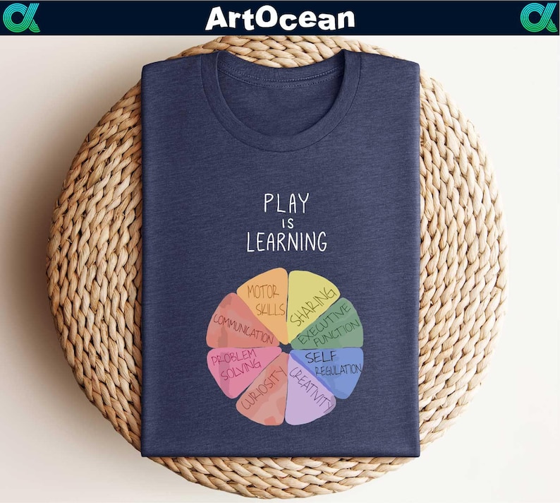 a t - shirt that says play is learning on it