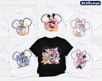 Mickey and Friends Disney Shirts,Watercolor Mickey Mouse Shirt,Disneyworld Trip Shirt,Matching Disney Tees,Disneyland Shirt,Disney Kids Tees