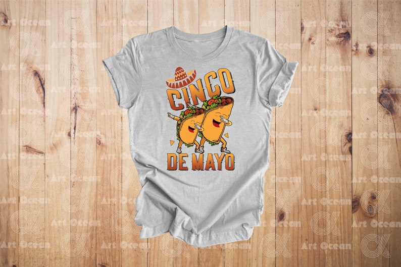 Cinco De Mayo Shirt For Women - Cute Mexican Chicken Tacos Graphic Short Sleeve Tee (Orange)