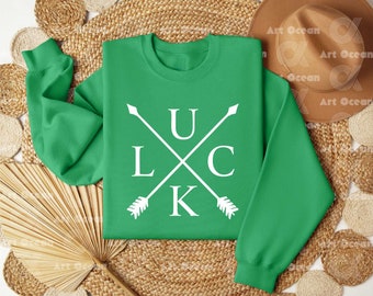 Luck Sweatshirt, Clover Shirt, Shamrock Sweatshirt, St Patricks Day Hoodie, Lucky Sweatshirt, St.Patricks Day Shirt, Irish Green Sweatshirt