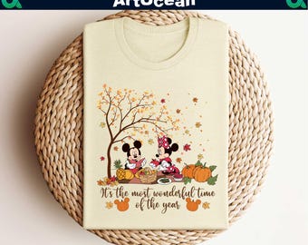 It's The Most Wonderful Time Of The Year Shirt,Fall Season Shirt,Disney Fall Shirt,Pumpkin Season Tee,Disney Mickey And Minnie Thanksgiving