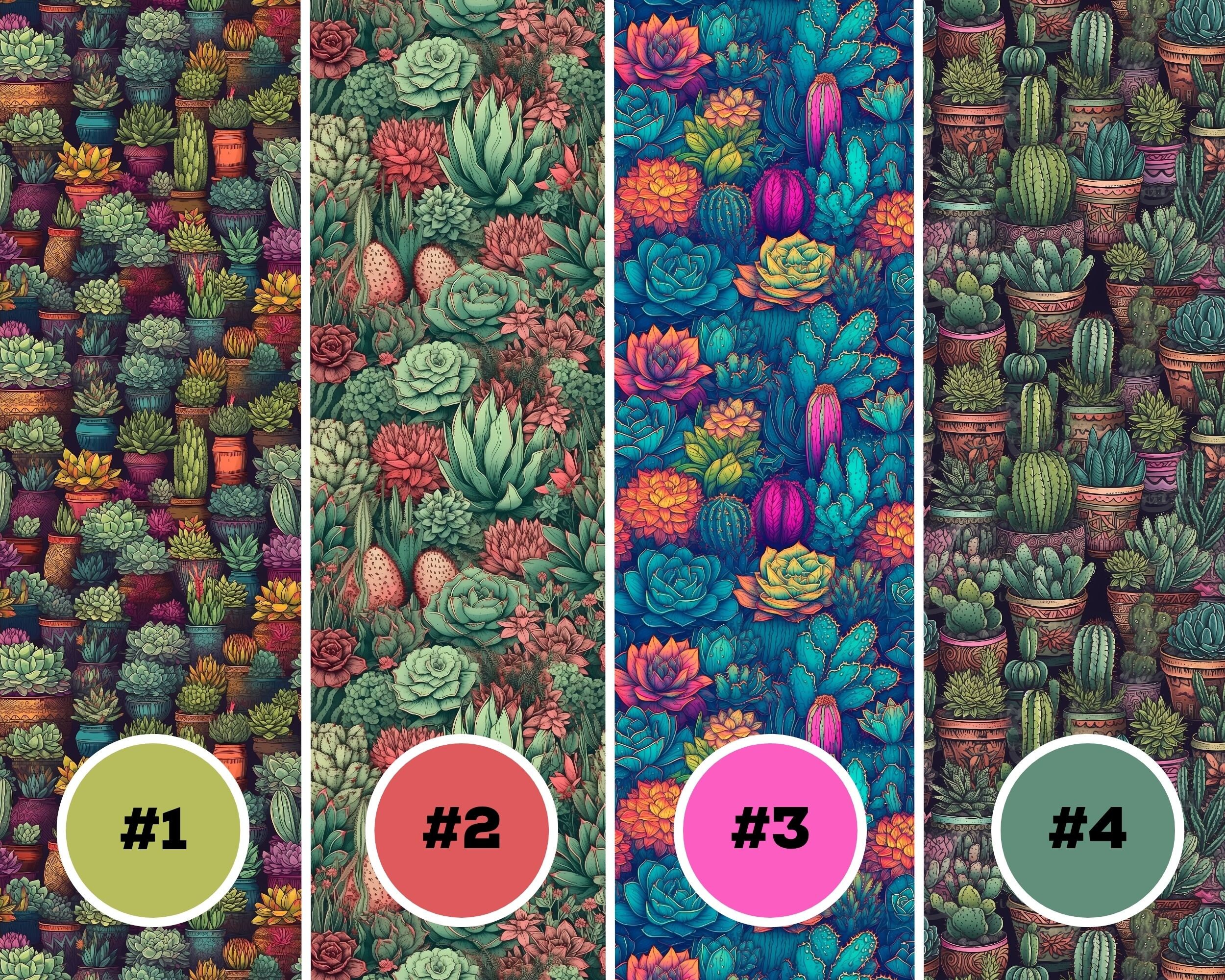 Cacti Succulents Digital Seamless Pattern Set 20 High Quality Printable ...