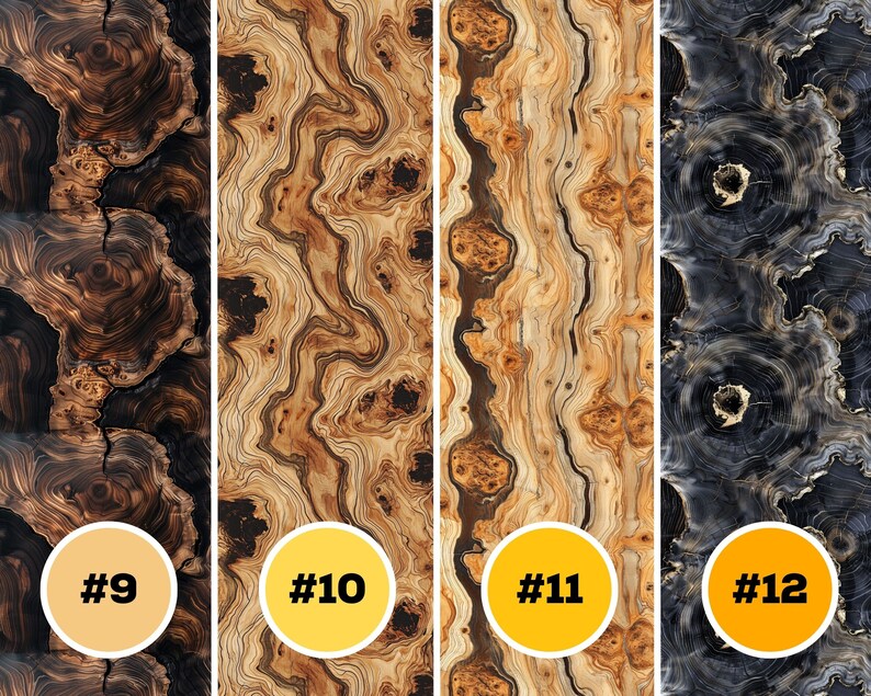 Wood Live Edge Digital Seamless Pattern Set 20 High Quality Printable ...