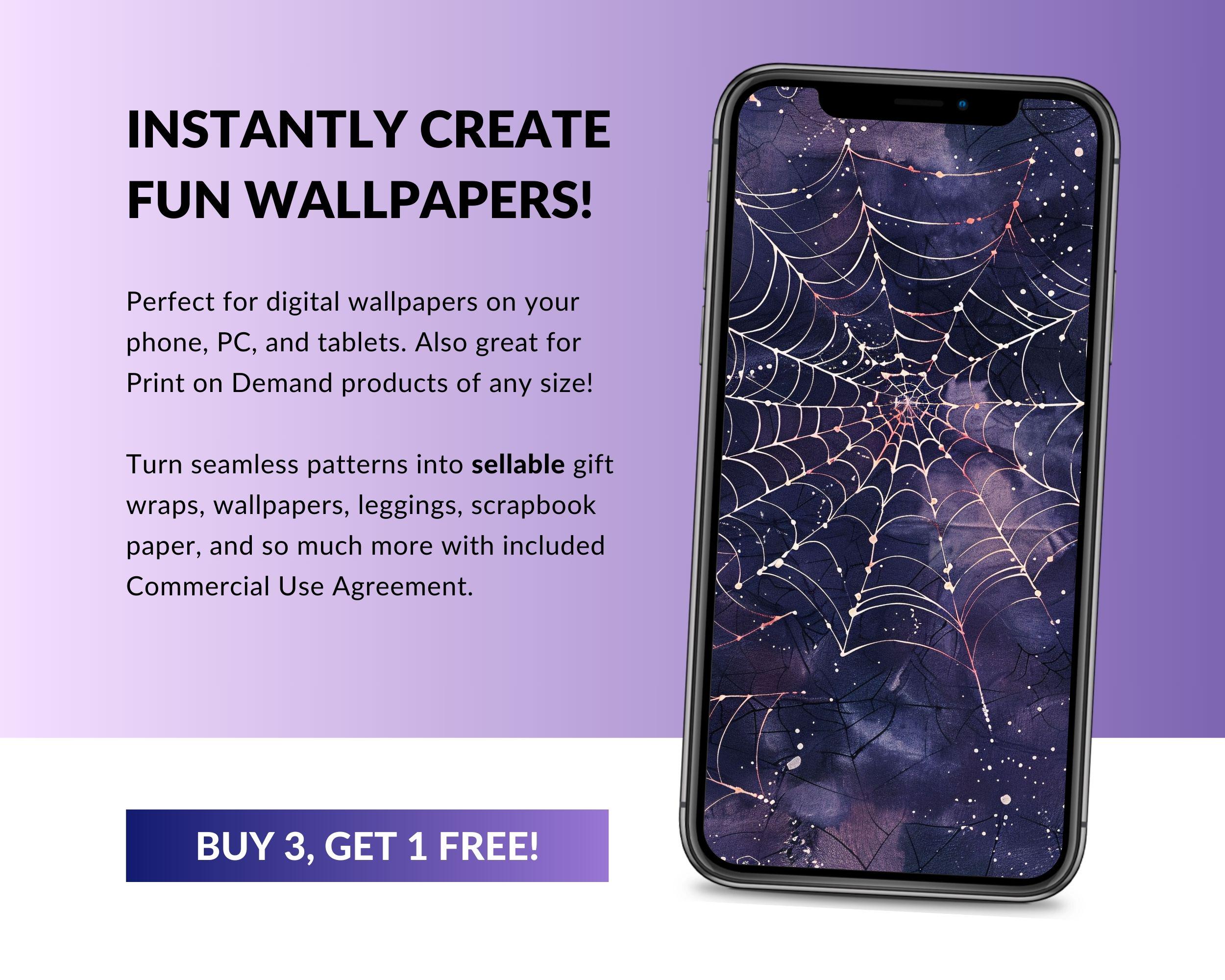 Spider Webs Digital Seamless Pattern Set 20 High Quality Printable ...