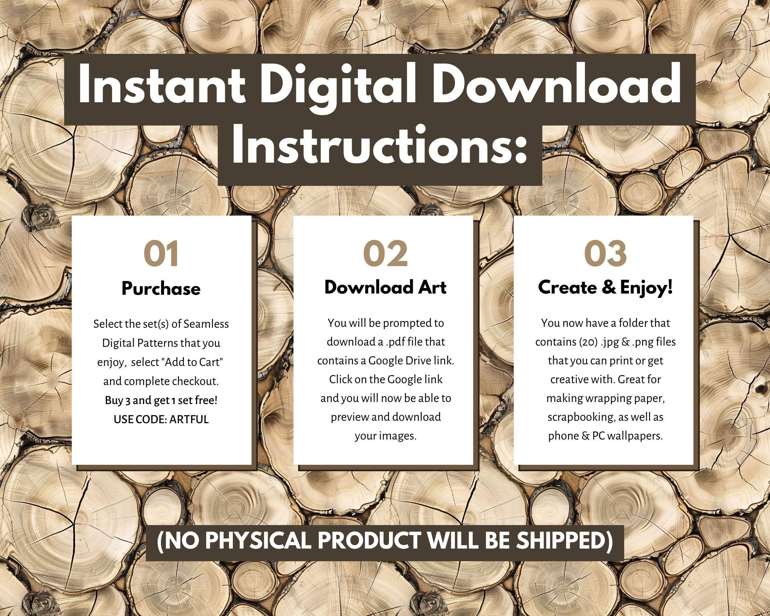 Wood Live Edge Digital Seamless Pattern Set 20 High Quality Printable ...