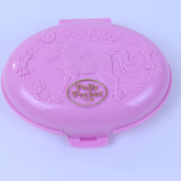 Polly Pocket Shetland Pony Stable Pink 1995 Vintage Compact Only No Figures