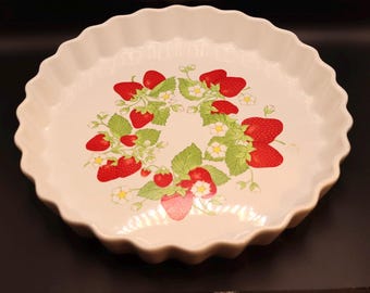 Vintage Erdbeer Quiche Teller dekorativ für den Erdbeersammler 10 ”Japan