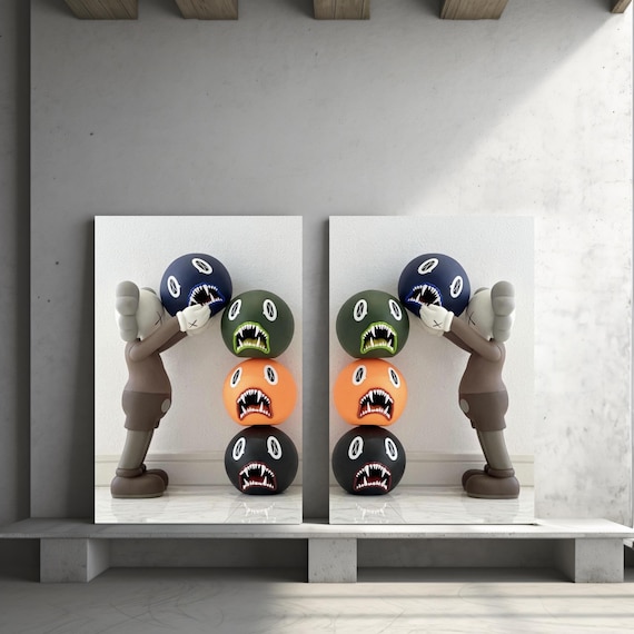 Luxury KAWS Poster for Hypebeasts, Printable Room Decor, Stylish