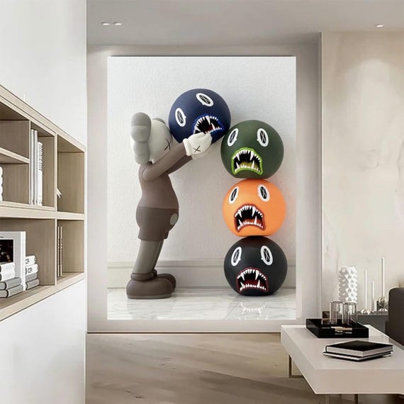 Luxury KAWS Poster for Hypebeasts, Printable Room Decor, Stylish