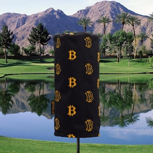 Bitcoin Golf Club Driver Headcover | Premium Barrel Style Headcovers | Fits Most Drivers