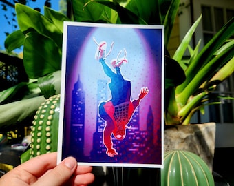 Miles Morales Spider-Verse Art Print - Vibrant Spider-Man Fan Art - Into the Spider-Verse Fan Art