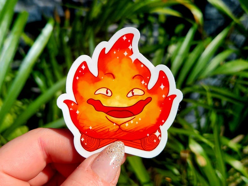 Fire Spirit Howls Fire Spirit Sticker – Inspired by Howl's Moving Castle, Studio Ghibli ...