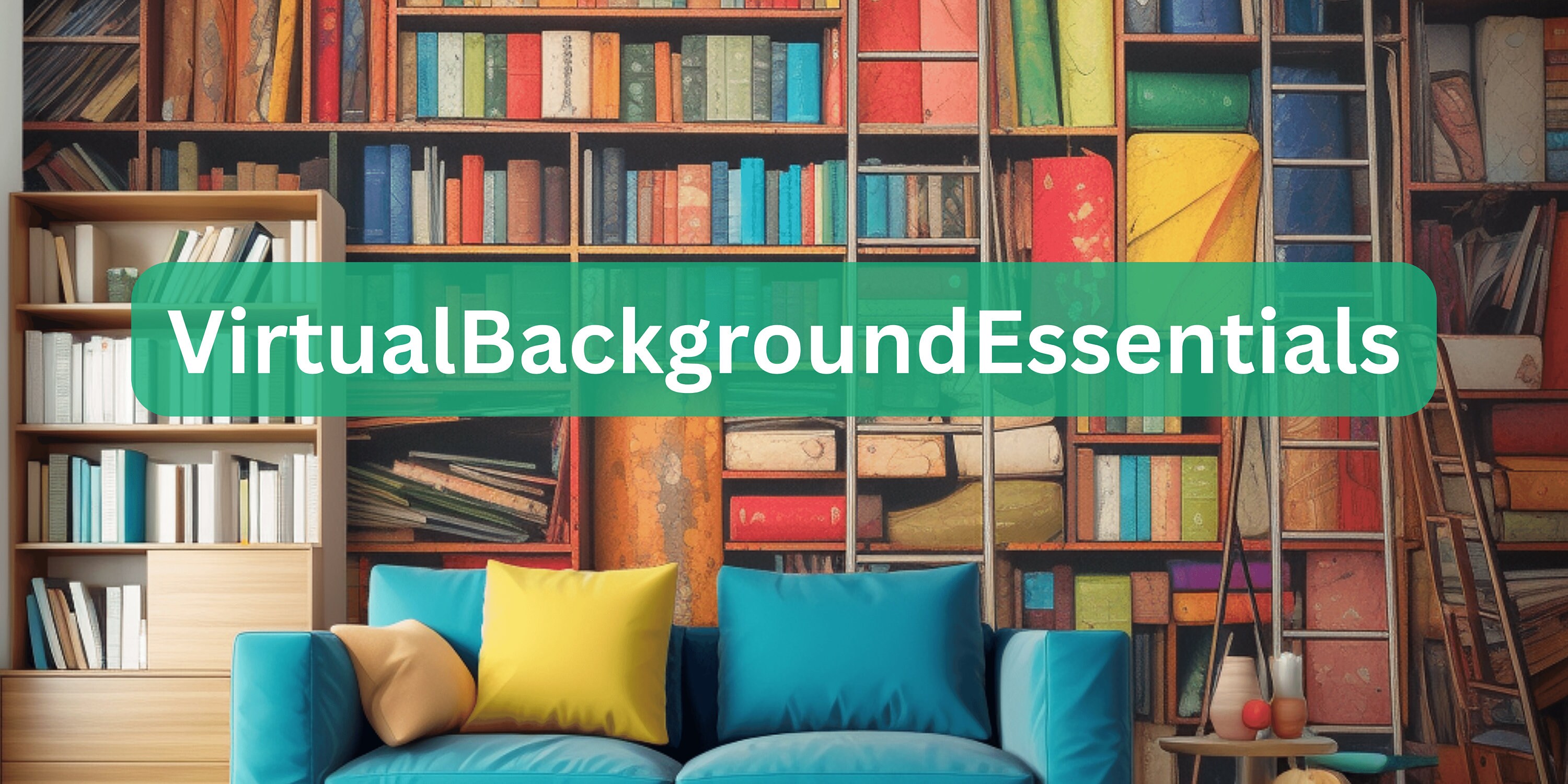 Zoom Virtual Background Modern Bookcase Bundle 5 Pack High Etsy Ireland