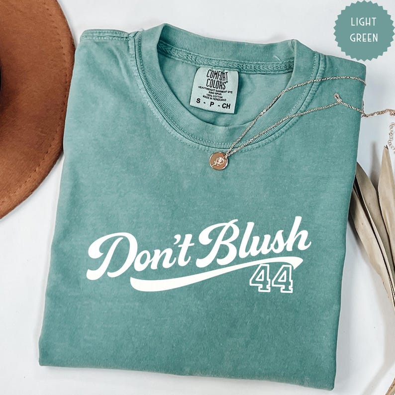 Hockey Romance T-shirt Don’t Blush 44 Tee Bookish Hockey Shirt Romance Reader Gift Briar University Graham 44 Comfort Colors Booktok Tee Light Green