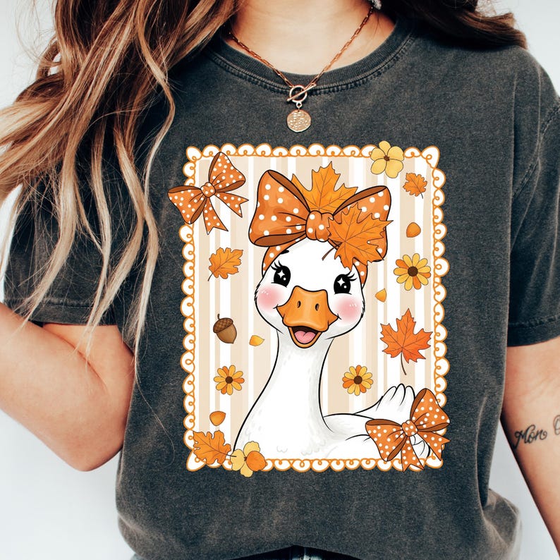 Cute Goose Autumn Coquette Bow Frame Shirt Comfort Colors® Silly Goose