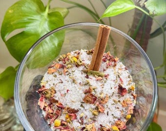 Herbal Bath Soak, Rose Cinnamon Botanical Ritual, Self-Care Relaxation