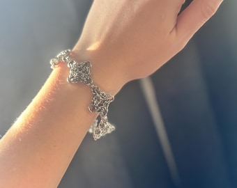 Byzantine Diamond Chainmail Bracelet- Handmade Stainless Steel Gothic Jewelry