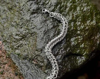 Handmade Byzantine Chainmail Bracelet - Stainless Steel Gothic Bracelet - Medieval Chain Jewelry