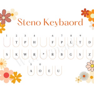 Floral Steno Keyboard Print