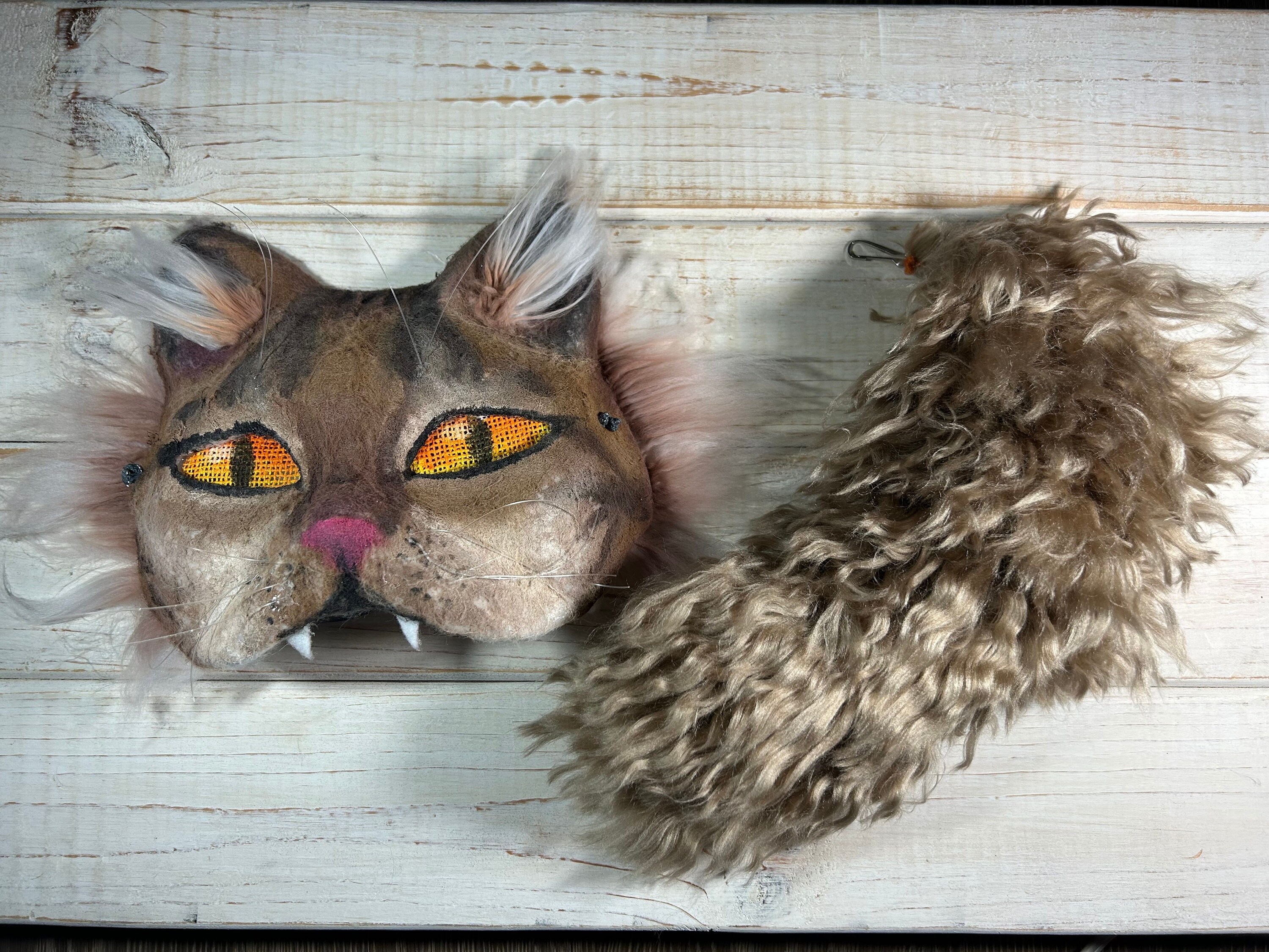 brown therian cat mask in 2023  Felt animal masks, Cat mask, Cartoon art  styles