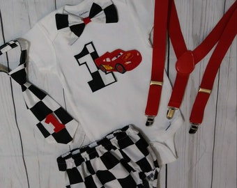 Cars First Birthday Outfit Finding racing cars smash cake outfit