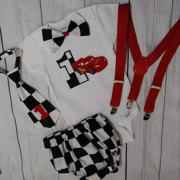 Cars First Birthday Outfit Finding racing cars smash cake outfit