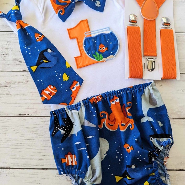 Finding Nemo First Birthday Outfit Finding Nemo smash cake outfit