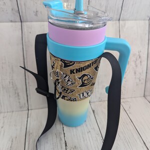 40 oz adjustable tumbler holder with strap, cup carrier, large cup holder