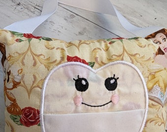 Beauty And The Beast Tooth Fairy Pillow, Door Hanging Plush Tooth Pillow , Tooth Pillow Pocket , Tooth Fairy Pillow, Birthday gift for kids