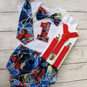 Spider-Man First Birthday Outfit Super Hero smash cake  outfit