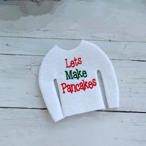 Lets Make Pancakes Elf Sweater Holiday Christmas Elf sweater, Holiday sweater, Elf prop, Elf clothes, Elf dress up