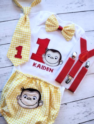 Curious george sale 1st birthday outfit