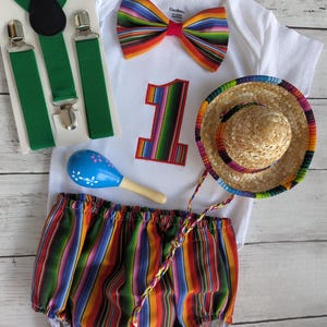 Mexicaanse Sarape-outfit eerste verjaardag Mexicaanse Smashcake-outfit Cinco de Mayo Birthday