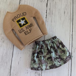 Suéter de elfo del ejército, suéter de camisa de elfo del ejército orgulloso, suéter de elfo navideño, suéter festivo, accesorio de elfo, ropa de elfo, disfraz de elfo