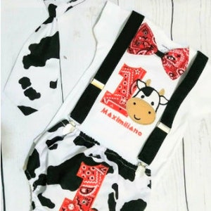 Farm Cow First Birthday Outfit Cow Farm cake smash outfit