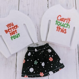 Can&#39;t touch this Elf Sweater Holiday not pout Christmas Elf sweater, Holiday sweater, Elf prop, Elf clothes, Elf dress up