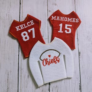 Kansas City Football Elf sweater, Football elf sweater, Elf prop, Elf clothes, Elf dress up