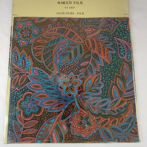 Naked Silk Y2K Deadstock Paisley Anthropologie 100% Seidenschal Bild 1