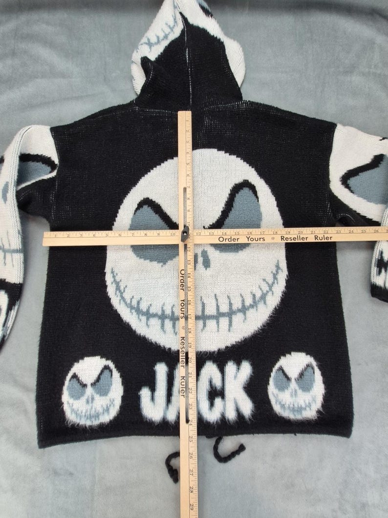 Tejidos Ruminahui Jack Skellington Vintage Y2k Grunge Goth Sweater Hoodie M image 7