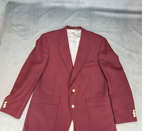 Stafford Acadmia Hopsack vintage laine mélangée 44R - Blazer sport bordeaux pour homme